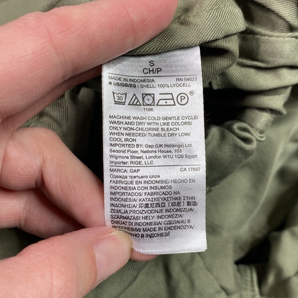 Gap Drapey Drawstring Army Green Lyocell Jacket S… - image 5